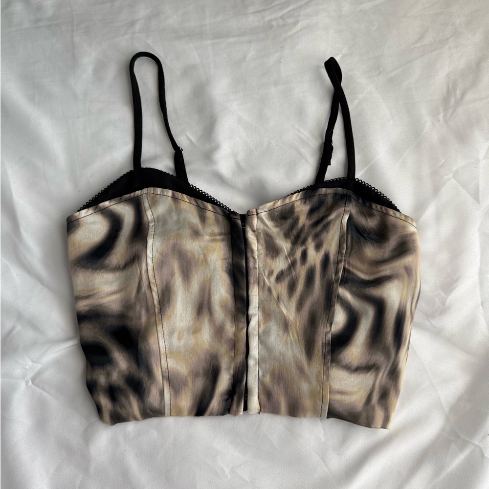 Black and Tan Women's Crop Top
